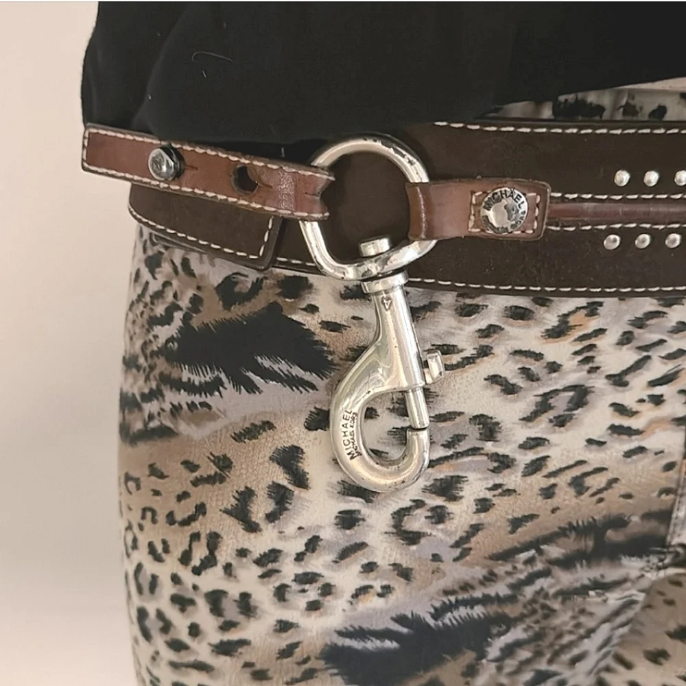 MICHAEL Michael Kors B Low The Belt Double Latch Belt Brown Medium 36